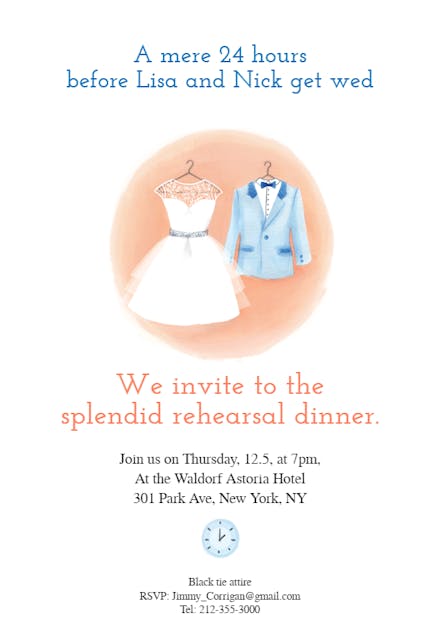 Before Our Splendid Wedding - Rehearsal Dinner Party Invitation