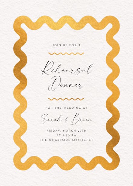 Billowing border - rehearsal dinner party invitation