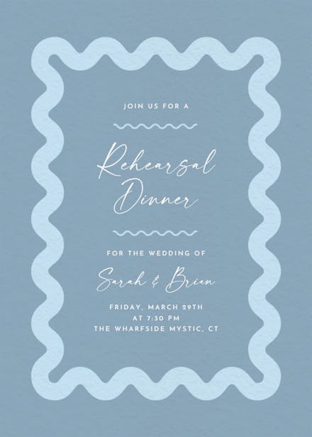 Billowing border - rehearsal dinner party invitation