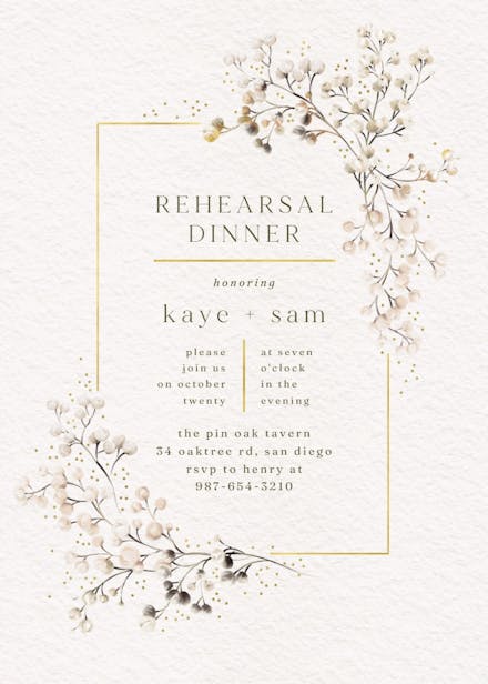 Breathless - rehearsal dinner party invitation