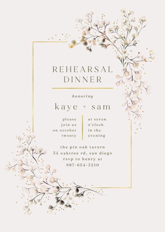Breathless - rehearsal dinner party invitation