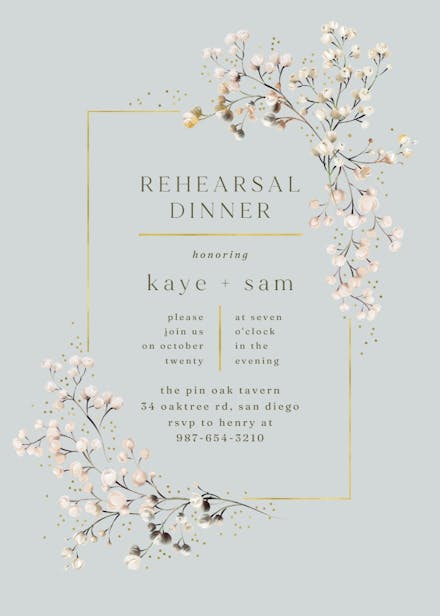 Breathless - rehearsal dinner party invitation