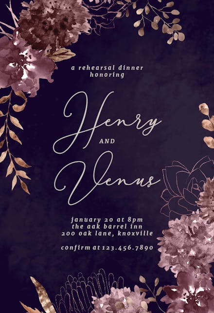 Chocolate flowers - rehearsal dinner party invitation