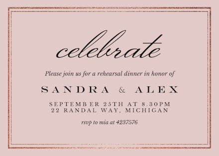 Classy - rehearsal dinner party invitation