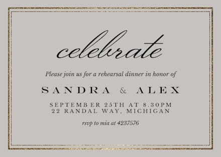 Classy - rehearsal dinner party invitation