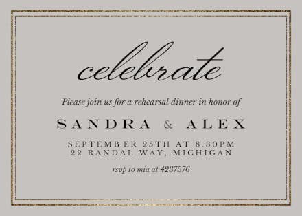 Classy - Rehearsal Dinner Party Invitation Template (Free) | Greetings ...