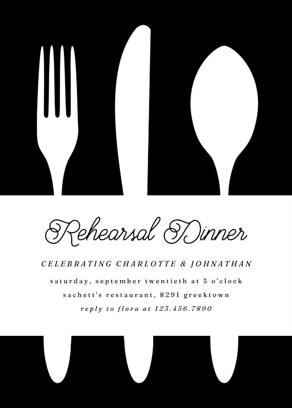 Fancy flatware - dinner party invitation