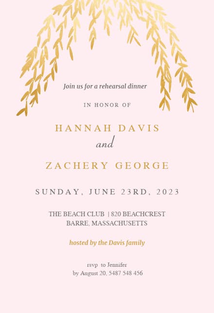 Floral Arc - Rehearsal Dinner Party Invitation