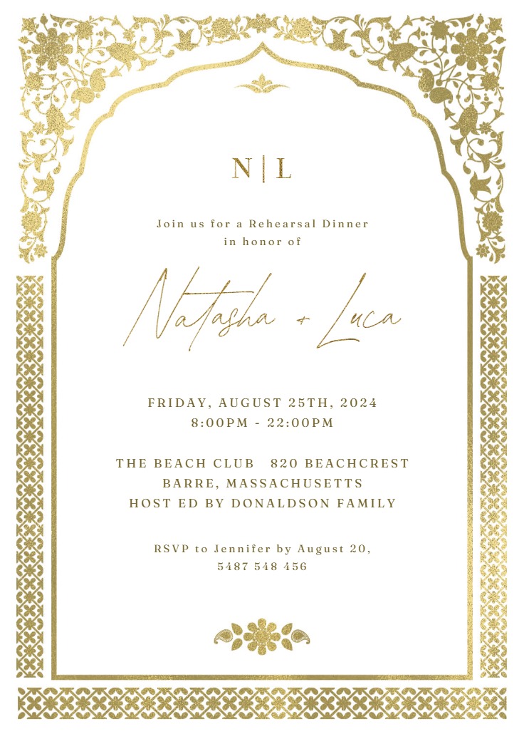 Floral gate - Rehearsal Dinner Party Invitation Template | Greetings Island