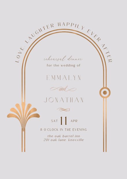 Forever after - rehearsal dinner party invitation