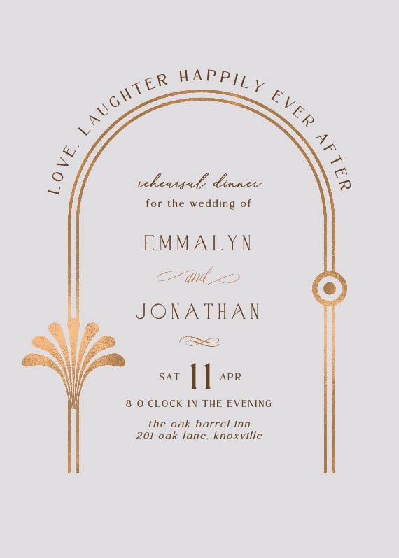 Forever after - rehearsal dinner party invitation