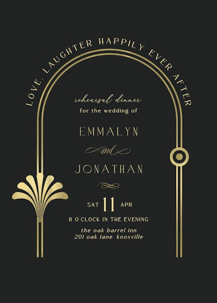 Forever after - rehearsal dinner party invitation