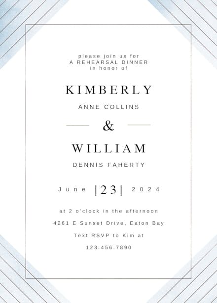 Frame & lines - rehearsal dinner party invitation