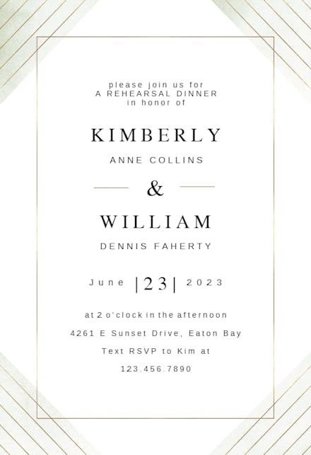 Frame & lines - Rehearsal Dinner Party Invitation
