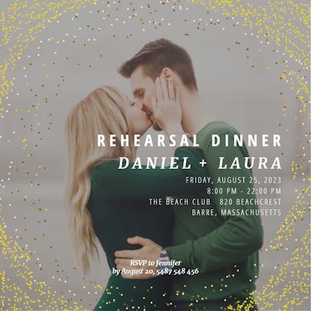 Frosty Frame - Rehearsal Dinner Party Invitation