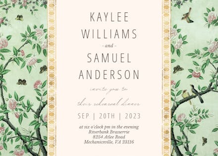 Green Vintage Textile - Invitation Template