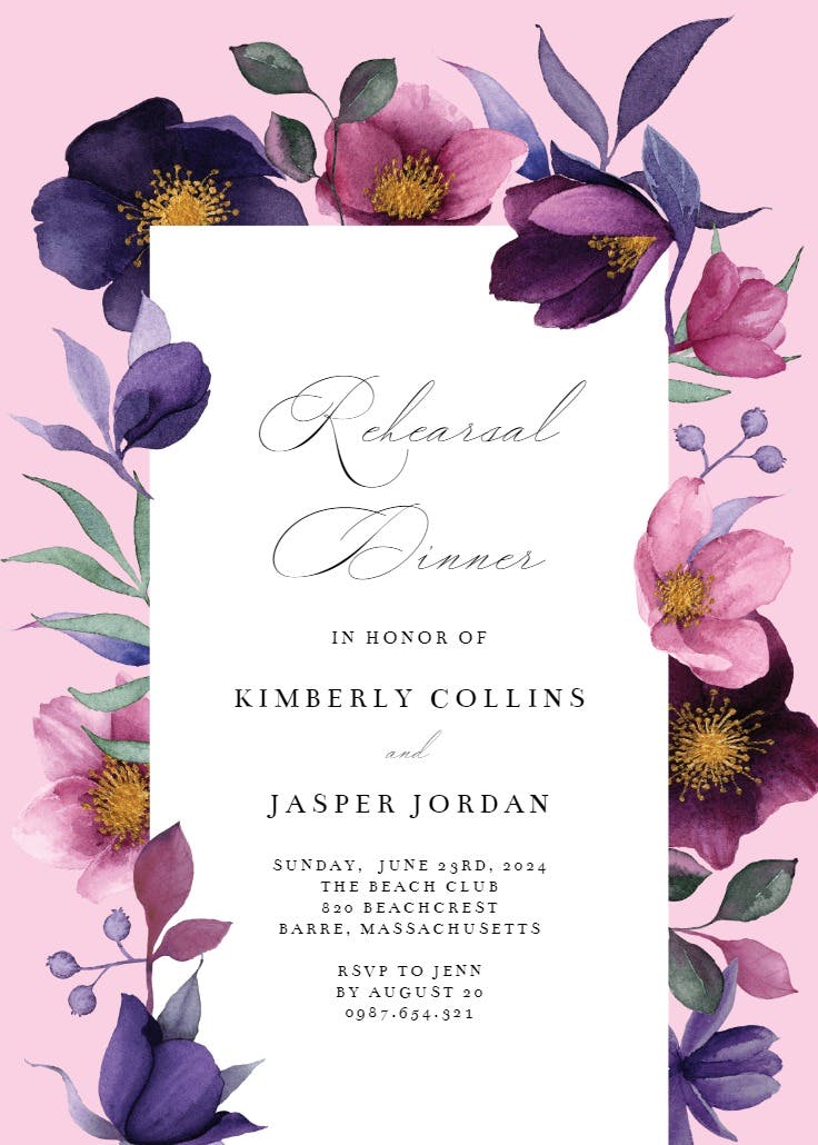 Growing joy - rehearsal dinner party invitation