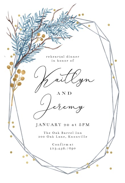 Iced Frame - Rehearsal Dinner Party Invitation