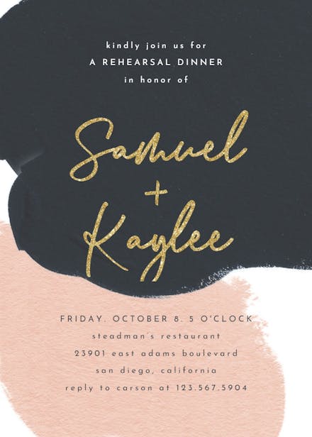 Imaginary abstract blush - rehearsal dinner party invitation