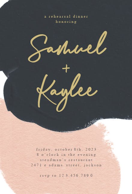 Imaginary abstract blush - Invitación Para Fiesta Con Cena