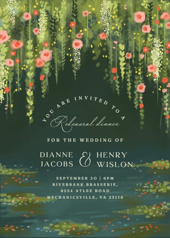 Impressionist romance - party invitation