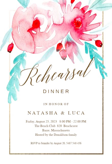 In bloom - Rehearsal Dinner Party Invitation