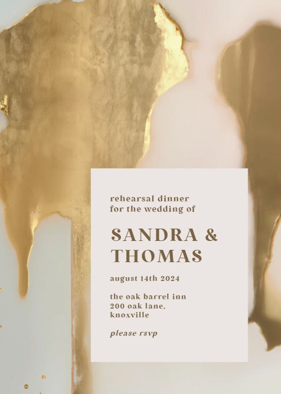 Laid-back luxury - rehearsal dinner party invitation