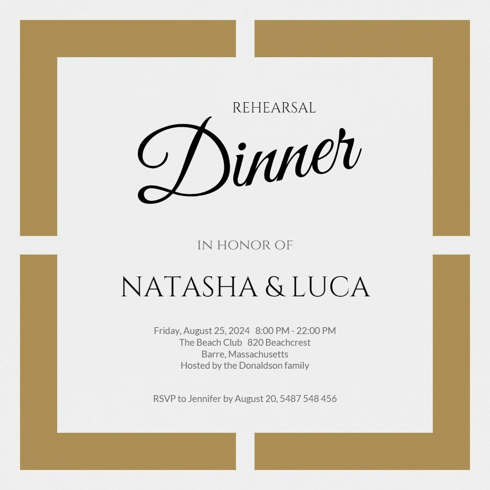 Layered squares - rehearsal dinner party invitation