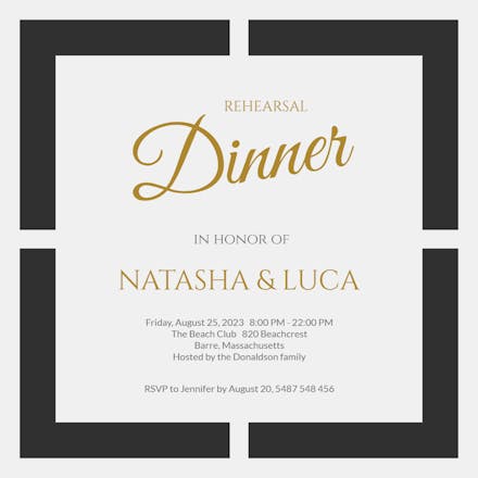Layered Squares - Rehearsal Dinner Party Invitation