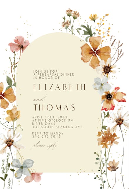 Meadow Arch - Rehearsal Dinner Party Invitation
