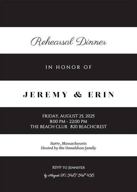 Newly minted - rehearsal dinner party invitation