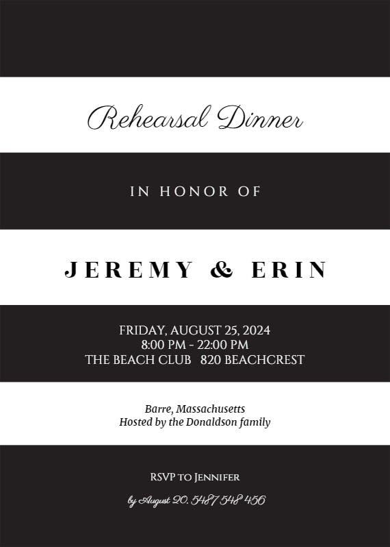 Newly minted - rehearsal dinner party invitation
