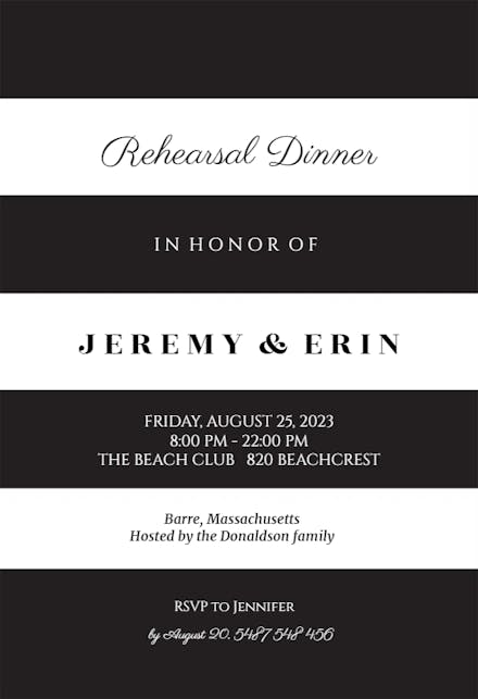 Newly Minted - Invitación Para Cena De ensayo