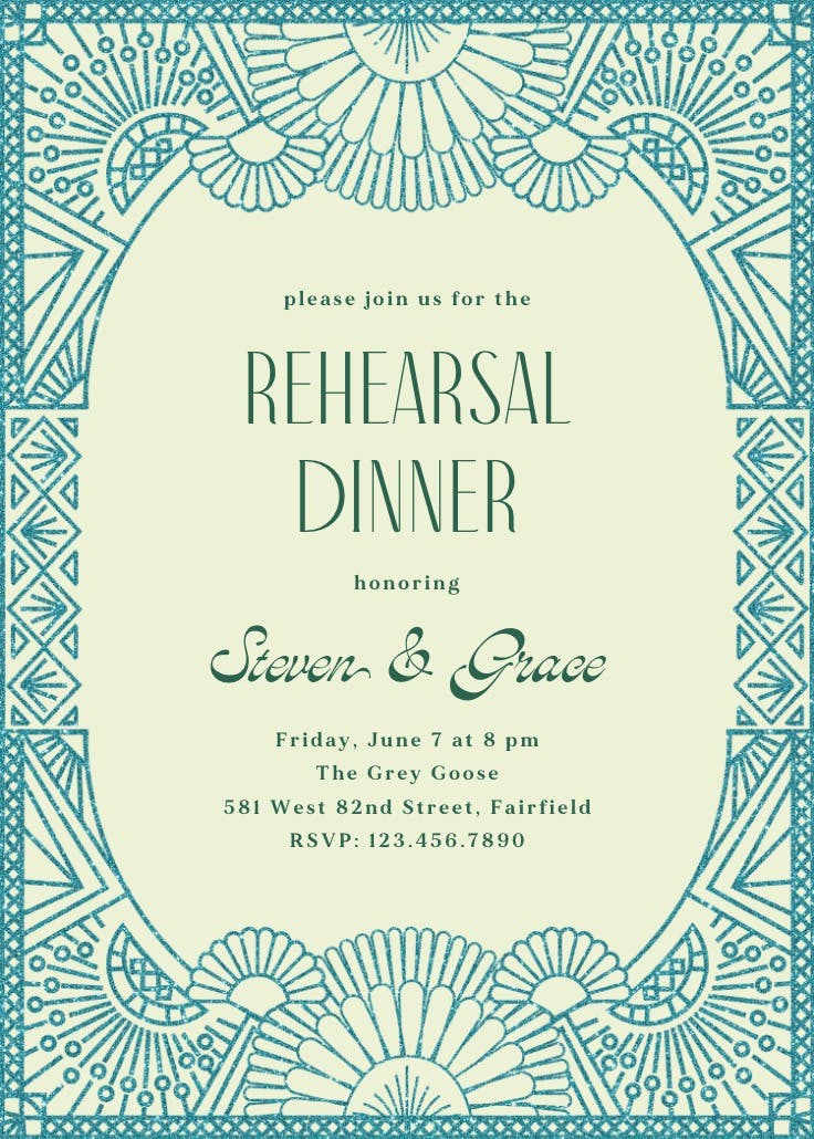 Orange glitz - invitación para cena de ensayo