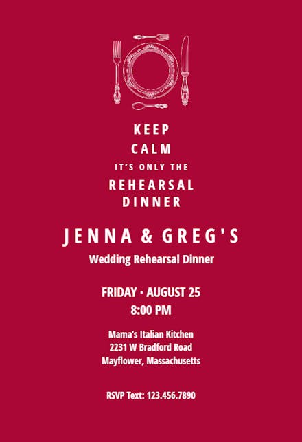 Prelude party - rehearsal dinner party invitation