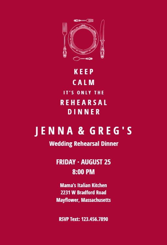 Prelude party - rehearsal dinner party invitation