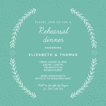 Refined restraint - rehearsal dinner party invitation