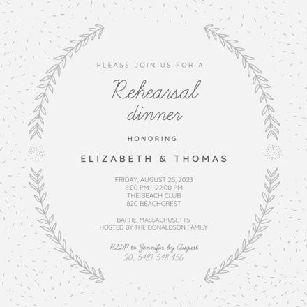 Refined Restraint - Invitación Para Cena De ensayo