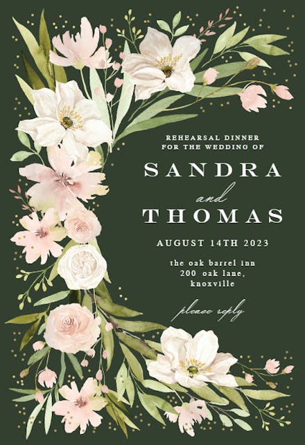 Romantic Corner - Rehearsal Dinner Party Invitation