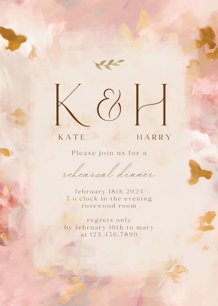 Rustic monogram - rehearsal dinner party invitation