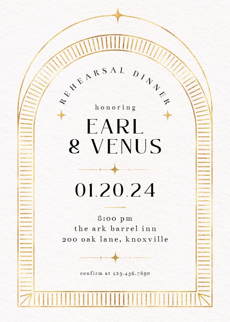 Sculptural simplicity - rehearsal dinner party invitation