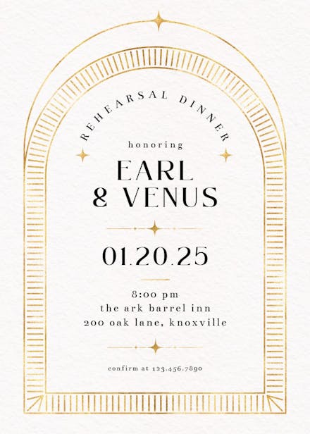 Sculptural simplicity - rehearsal dinner party invitation
