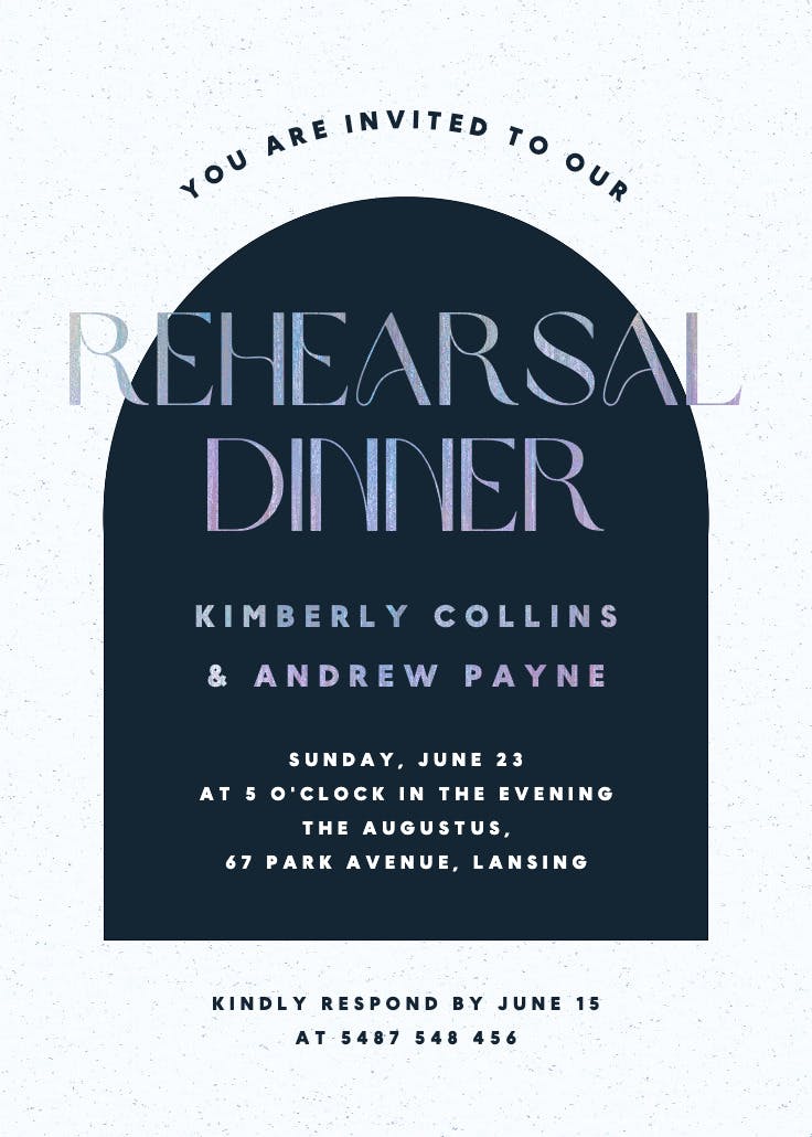 Sleek lines - rehearsal dinner party invitation