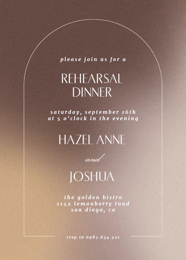 So golden - rehearsal dinner party invitation