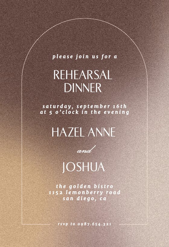 So golden - rehearsal dinner party invitation
