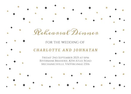 Sparks & stars - rehearsal dinner party invitation