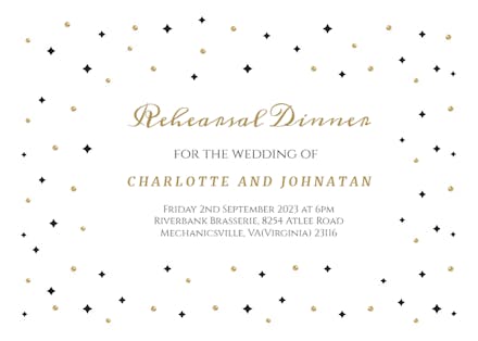 Sparks & Stars - Rehearsal Dinner Party Invitation