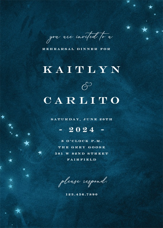 Starry Night - Rehearsal Dinner Party Invitation Template (Free ...