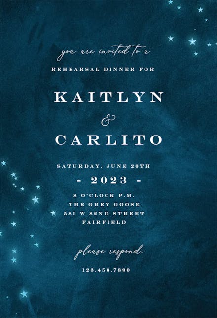Starry Night - Rehearsal Dinner Party Invitation