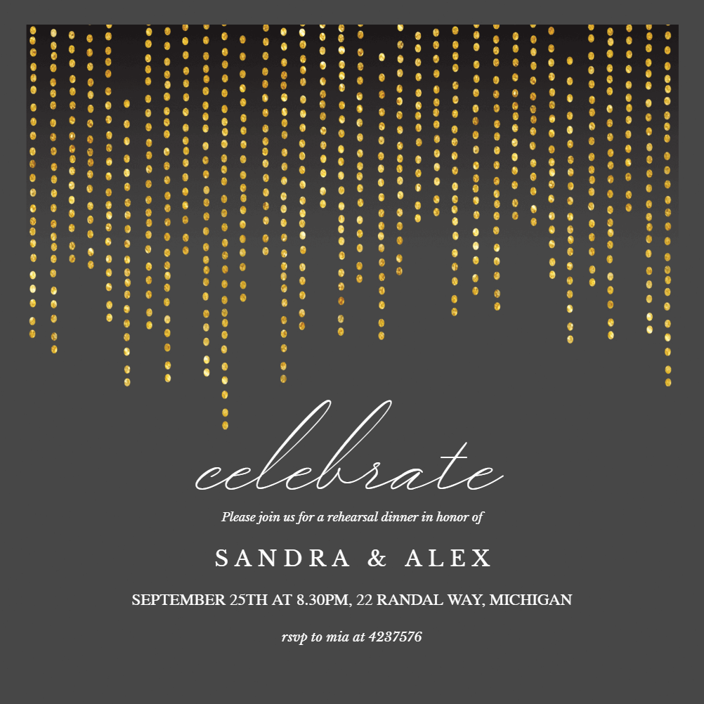 Waterfall Dots - Rehearsal Dinner Party Invitation Template (Free ...